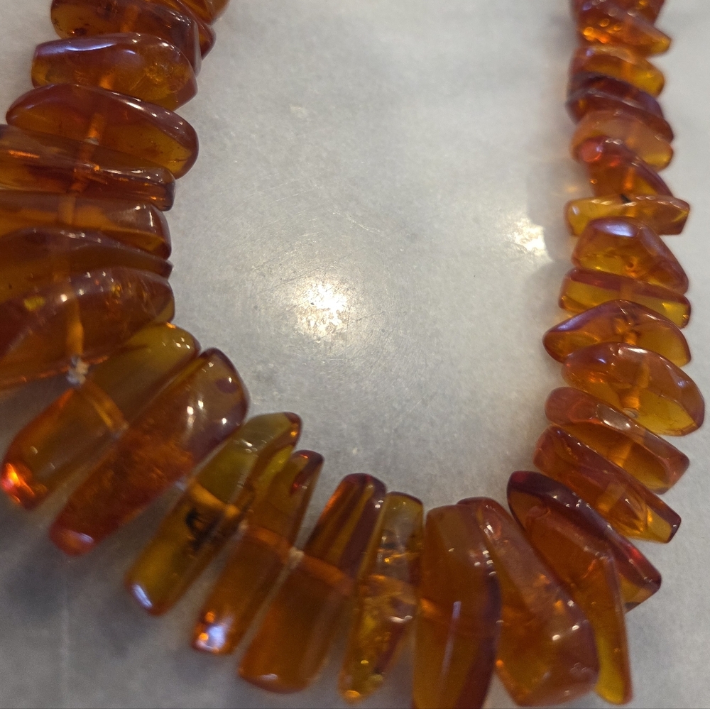 Amber Beaded Necklace Vintage